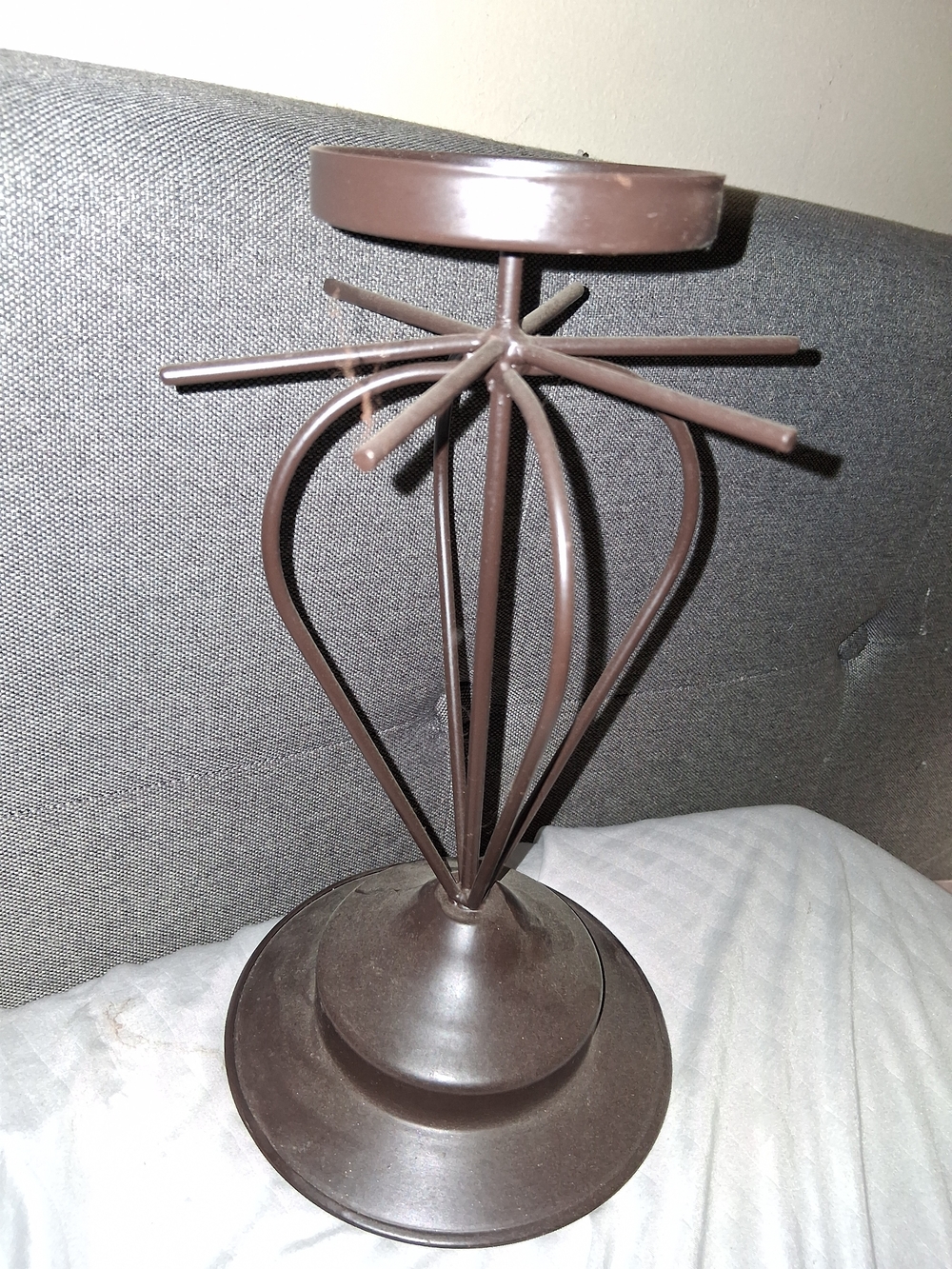 Metal Decorative Candle Holder - Brown